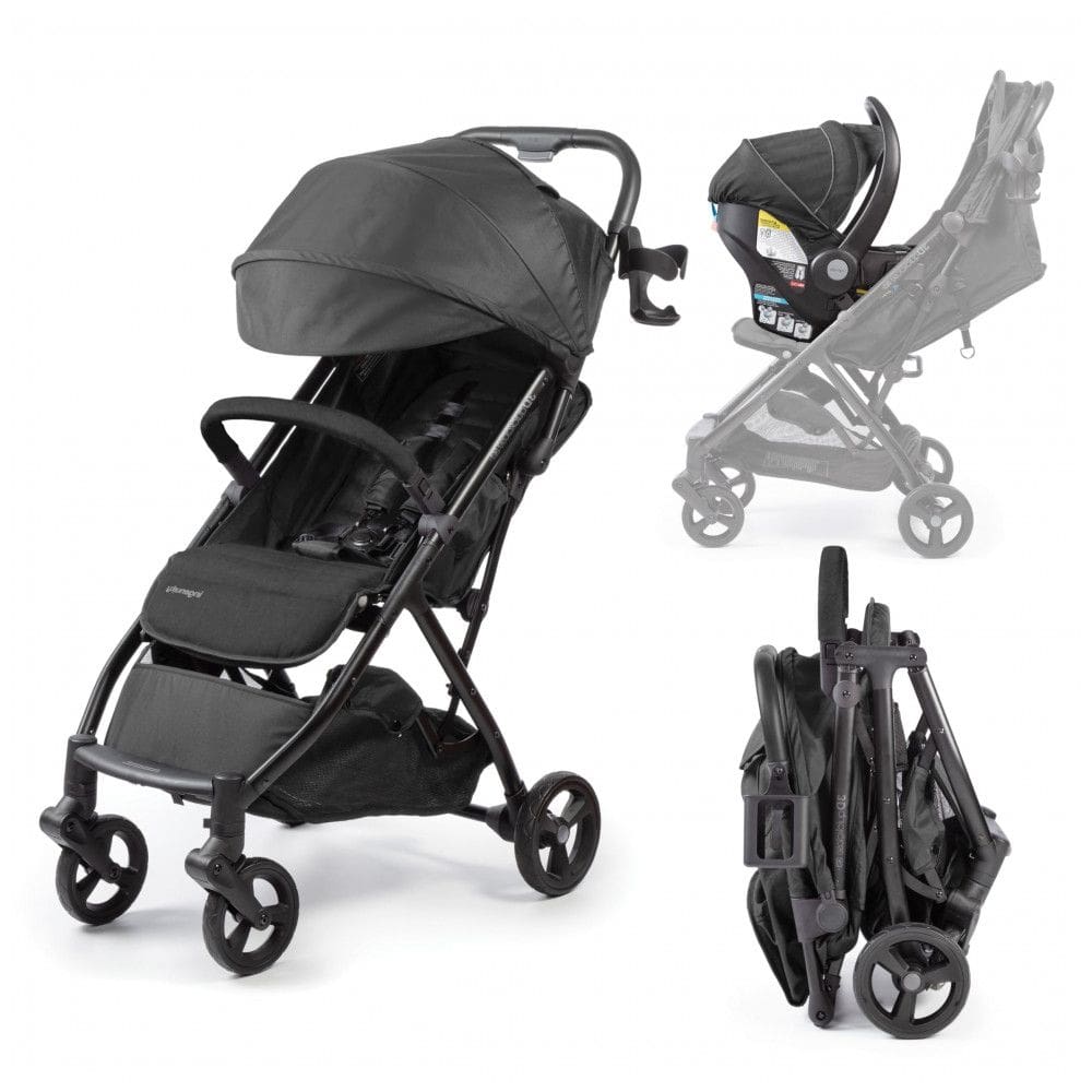 Carrinho de Bebê Summer Infant Ingenuity 3Dquickclose CS+ Preto, Dobragem Compacta com Uma Mão, Capota Extra Grande, Cinto 5 Pontos