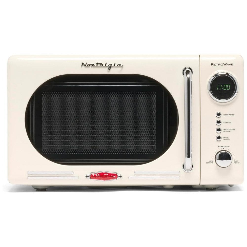 Forno micro-ondas de bancada Nostalgia retrô marfim, 700W, display digital LED, 12 programas, 20L, modelo NRMO7IVY6A, 110V