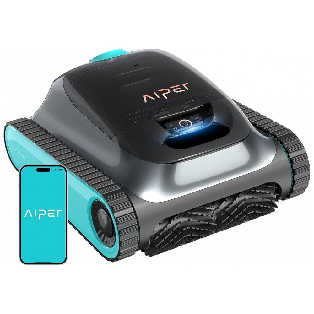 Aspirador Robótico para Piscinas AIPER Scuba S1, Cinza e Azul, Navegação WavePath 2.0, Dupla Filtração Ultra-fina, Bateria 180 Min