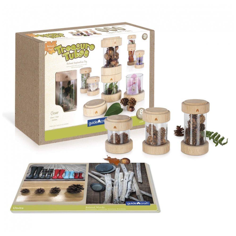 Tubos de Acrílico Empilháveis Guidecraft Treasure Tubes Clear Transparente Janelas Observação Conjunto 8 Tubos Diferentes Tamanhos?