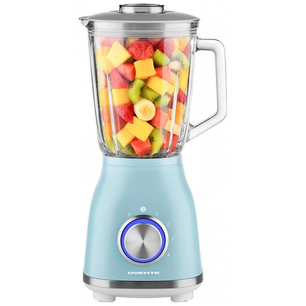 Liquidificador OVENTE Azul Claro 550W Jarra de Vidro 1,5L 4 Velocidades 110V