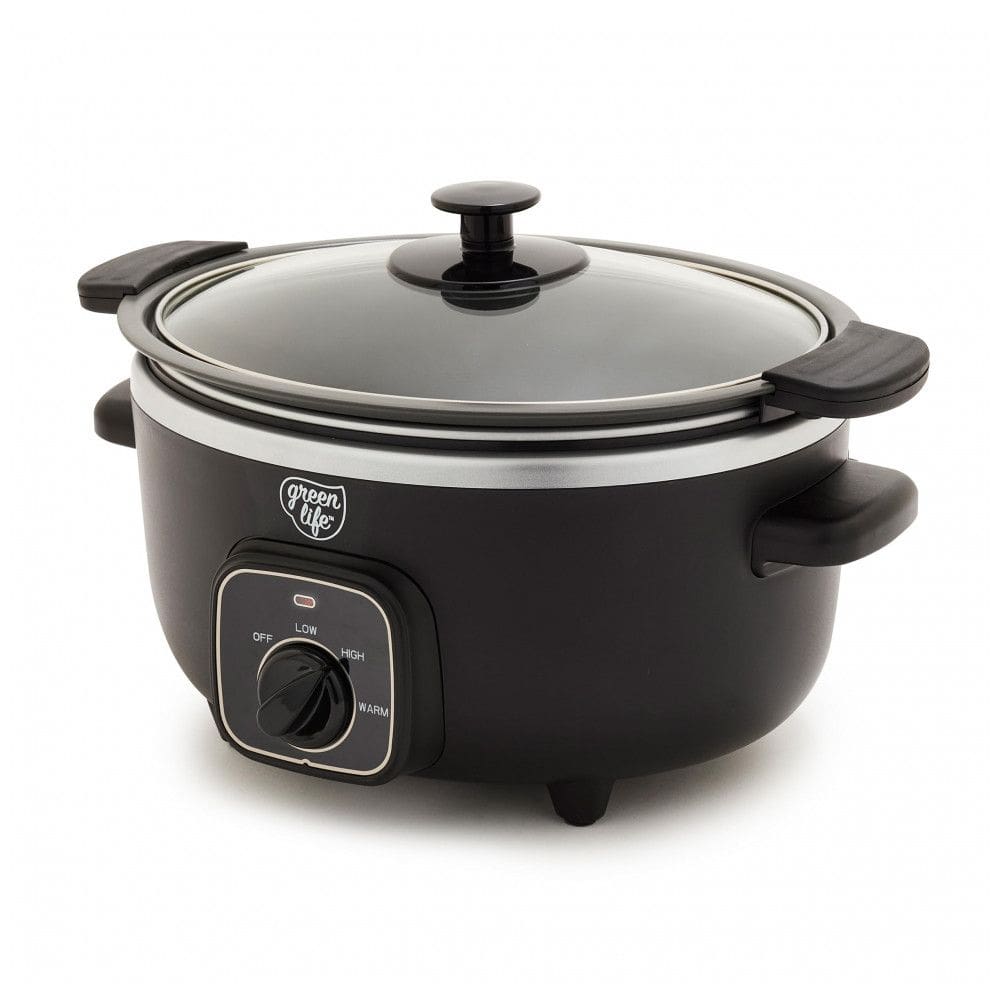 Panela de Cozimento Lento GreenLife 3,31 Litros, Revestimento Cerâmico Antiaderente Livre de PFAS, Programável, Mantém a Temperatura