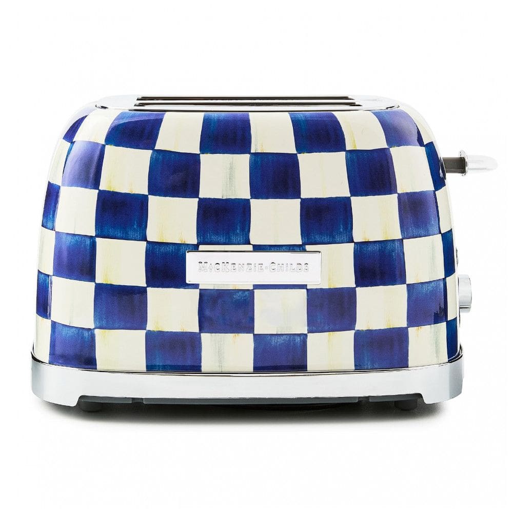Torradeira elétrica 2 fatias MacKenzie-Childs Royal Check azul e branca inox 850W 110V