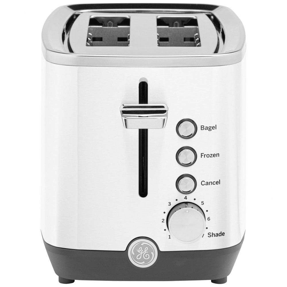 Torradeira GE 2 Fatias Inox Branca com Fendas Largas, 7 Níveis de Tostagem e Bandeja de Migalhas Removível, 850W, 110V