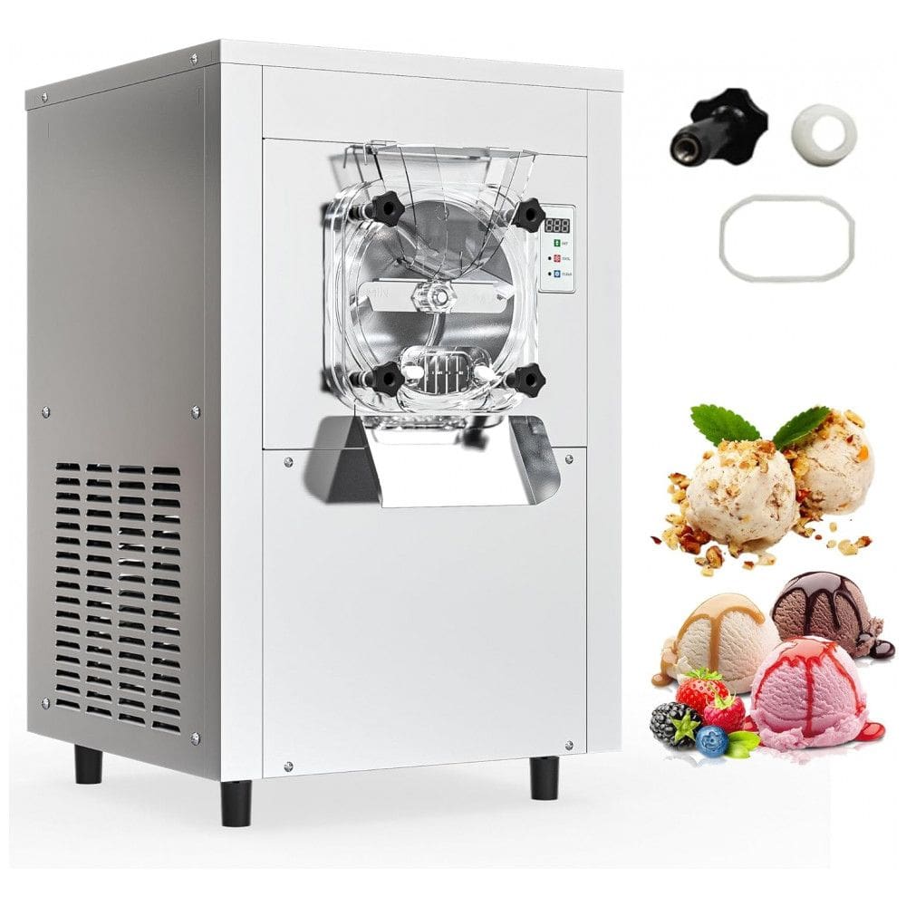 Máquina de Sorvete Hard Ice Cream Tipo Italiano AnyDoor Comercial Prata 6L 1600W 110V Compressor LED Display Limpeza Automática Profissional