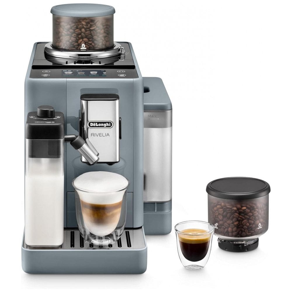 Máquina de Café Espresso Automática De`Longhi Rivelia Cinza Pebble Moedor Integrado Espumador 120V