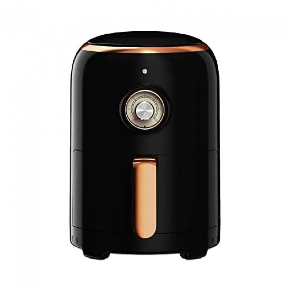 Fritadeira elétrica sem óleo Aria Air Fryers retrô preta, cesto cerâmico 1,9L, 800W, antiaderente, dials analógicos, fácil limpeza, 110V