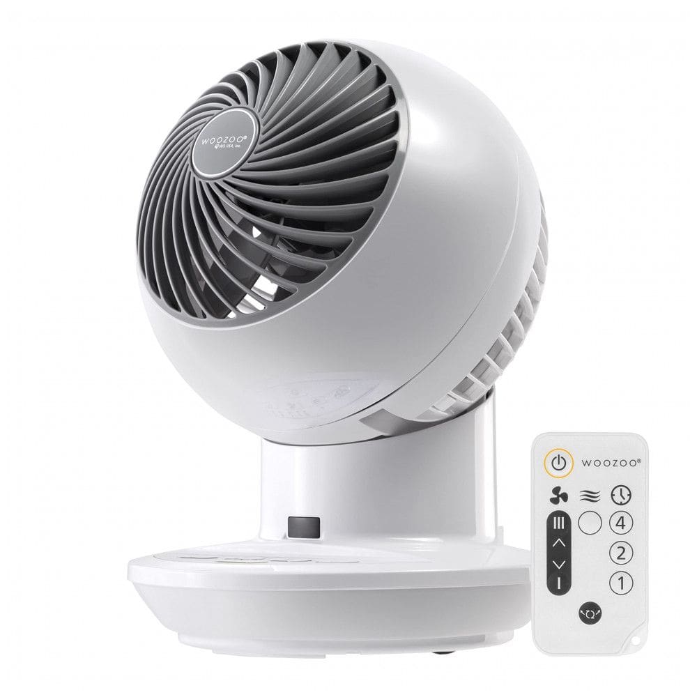 Ventilador Circulador IRIS USA WOOZOO Branco com Controle Remoto, Oscilação 65°, 3 Velocidades, Alcance 1,47 m3, Instrução 6 Ângulos