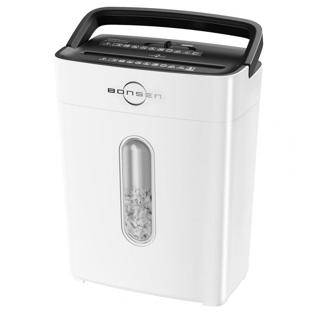 Triturador de Papel BONSEN para Home Office, Fragmentadora de 8 Folhas, Fragmentadora de Cartões de Crédito em Cortes Cruzados