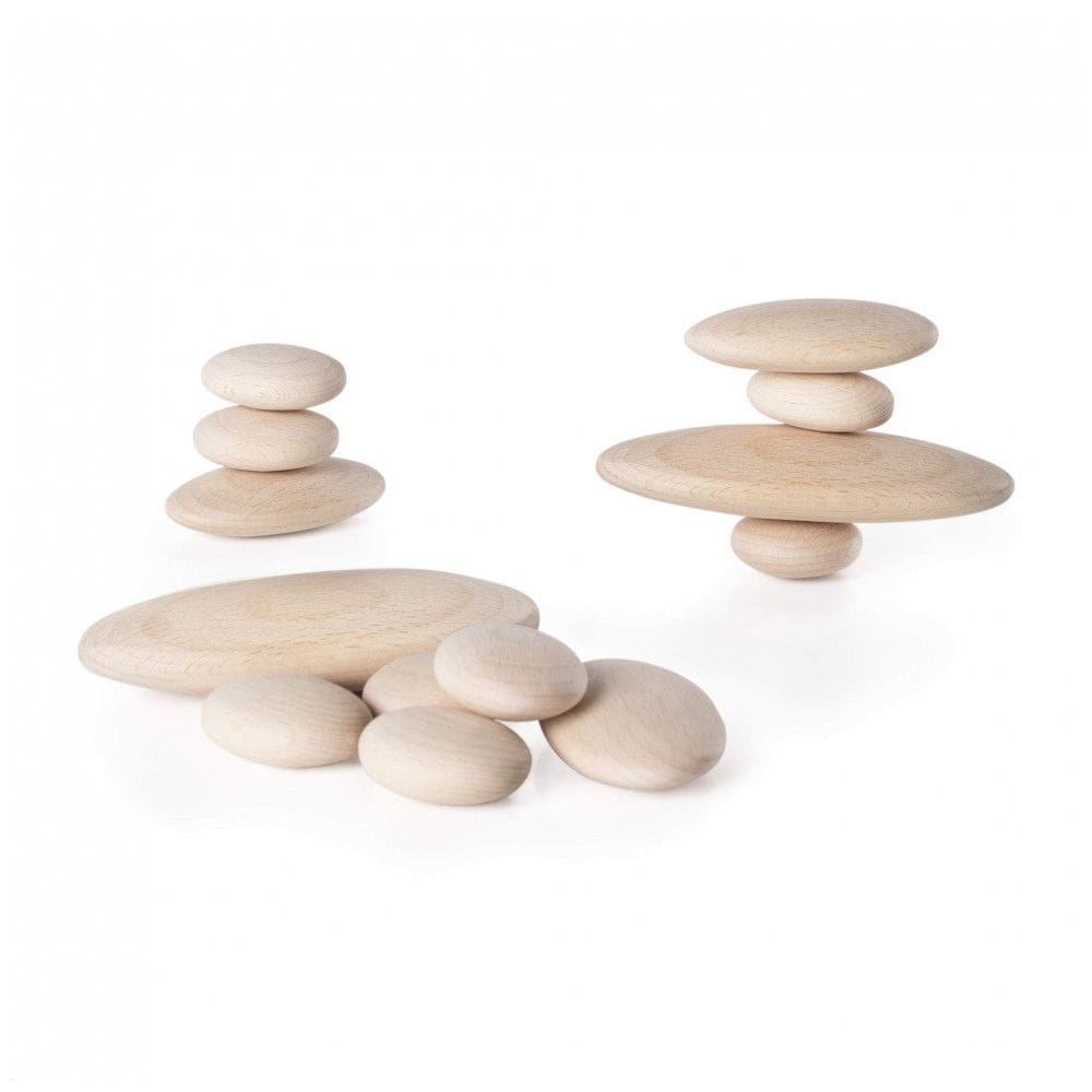 Blocos de Madeira Guidecraft Wood Stackers River Stones Naturais Orgânicos 20 Peças G6771
