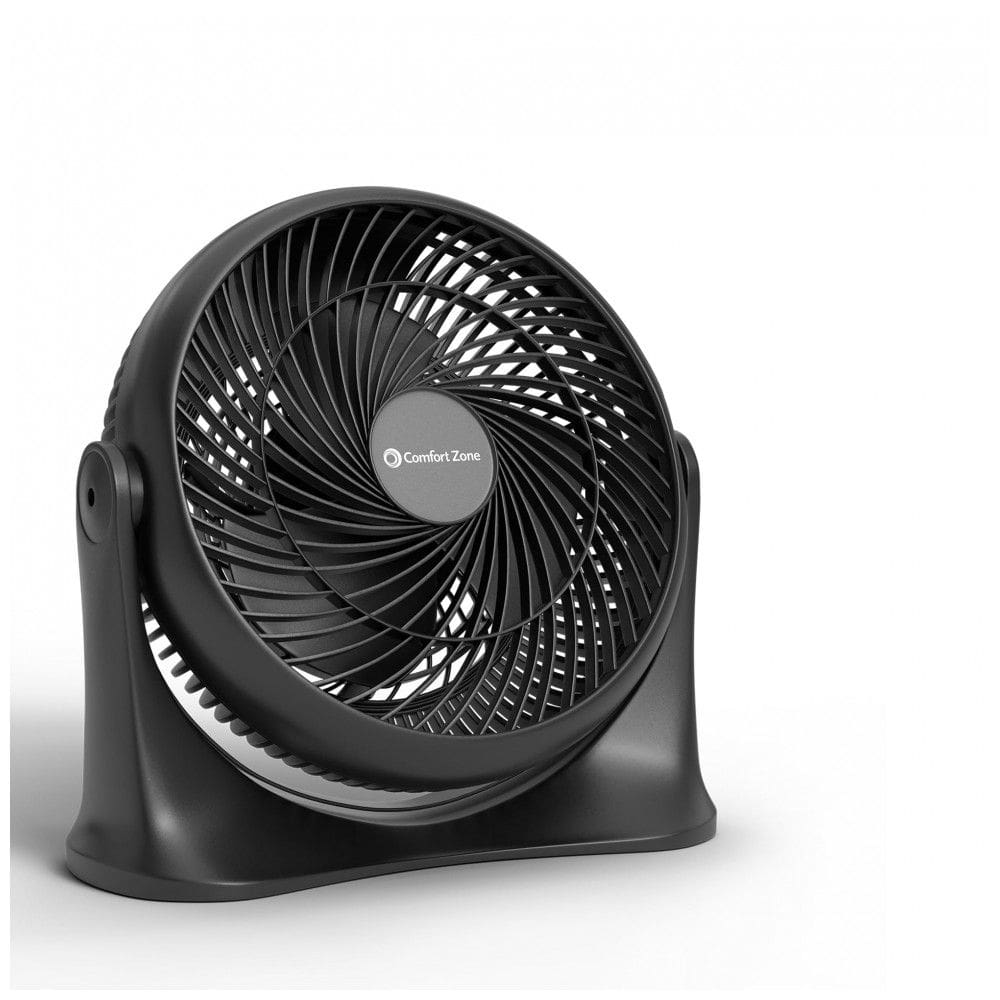 Ventilador Circulador de Mesa Comfort Zone Preto 28 cm, Alta Velocidade, 3 Velocidades, Inclinação 90°, Silencioso, Certificação ETL