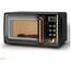 Forno micro-ondas de bancada LDAILY retrô dourado, 700W, 5 níveis de potência, menus automáticos, prato giratório, trava de segurança - 110V