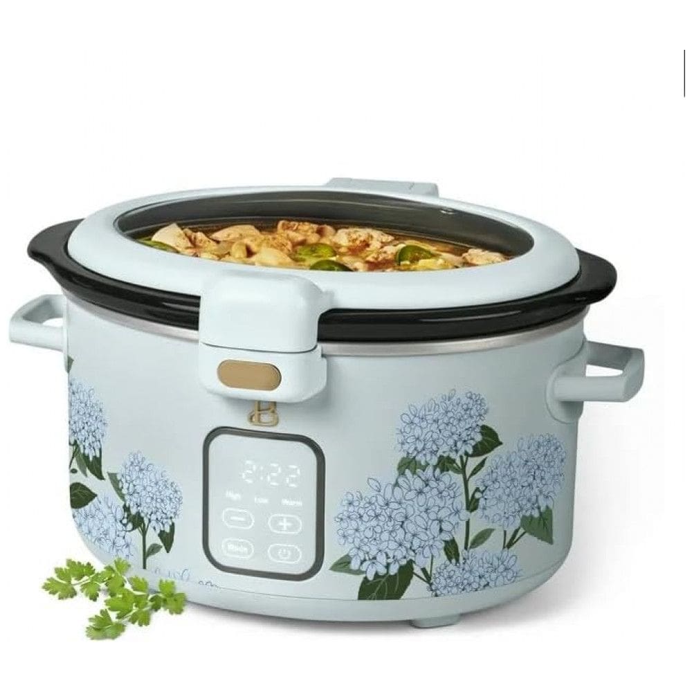 Panela elétrica Slow Cooker digital 3,8L Beautiful Hydrangea Floral tampa com travamento 220V