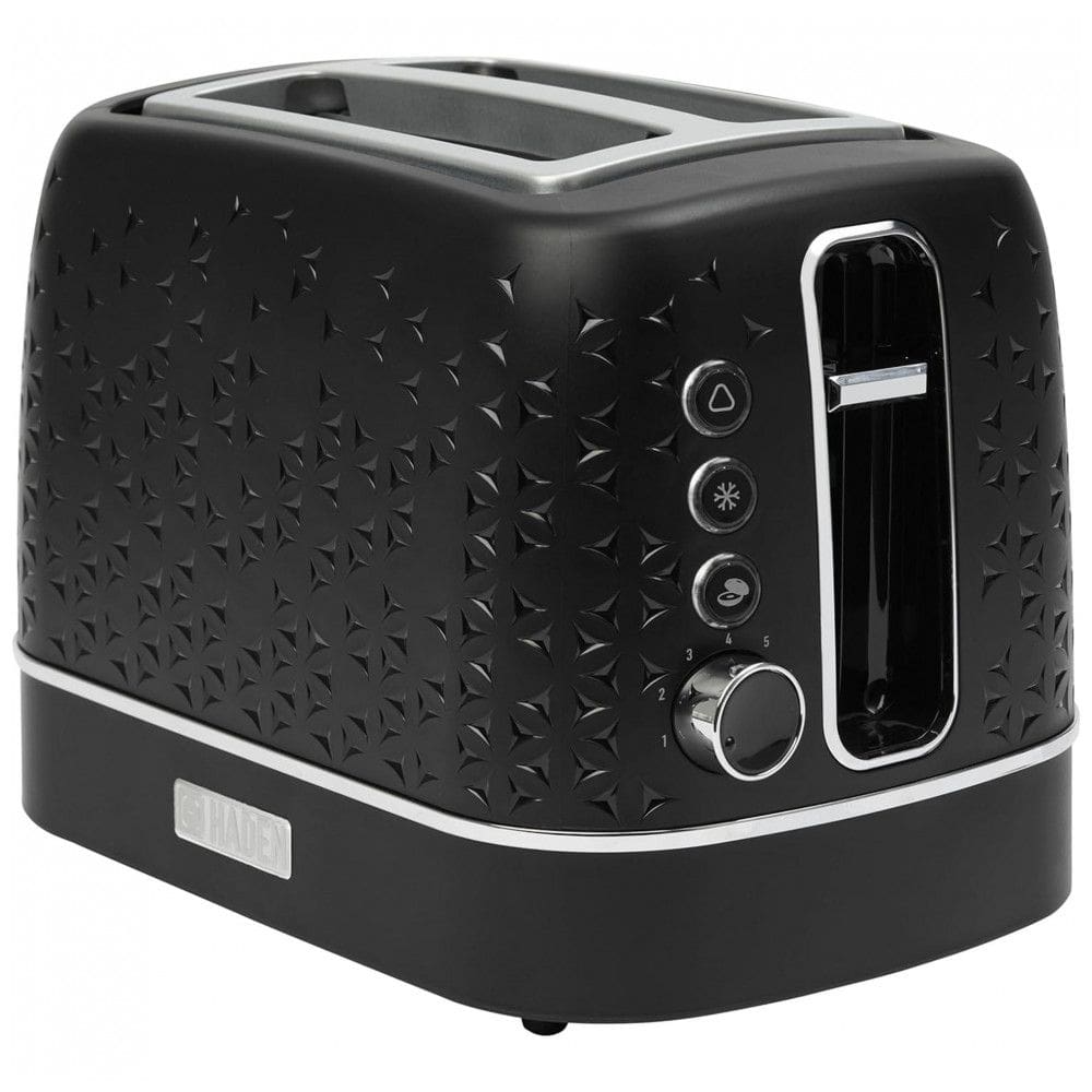 Torradeira HADEN Starbeck 2 fatias preta e cromada com fenda larga e 7 níveis de tostagem 1600W 110V