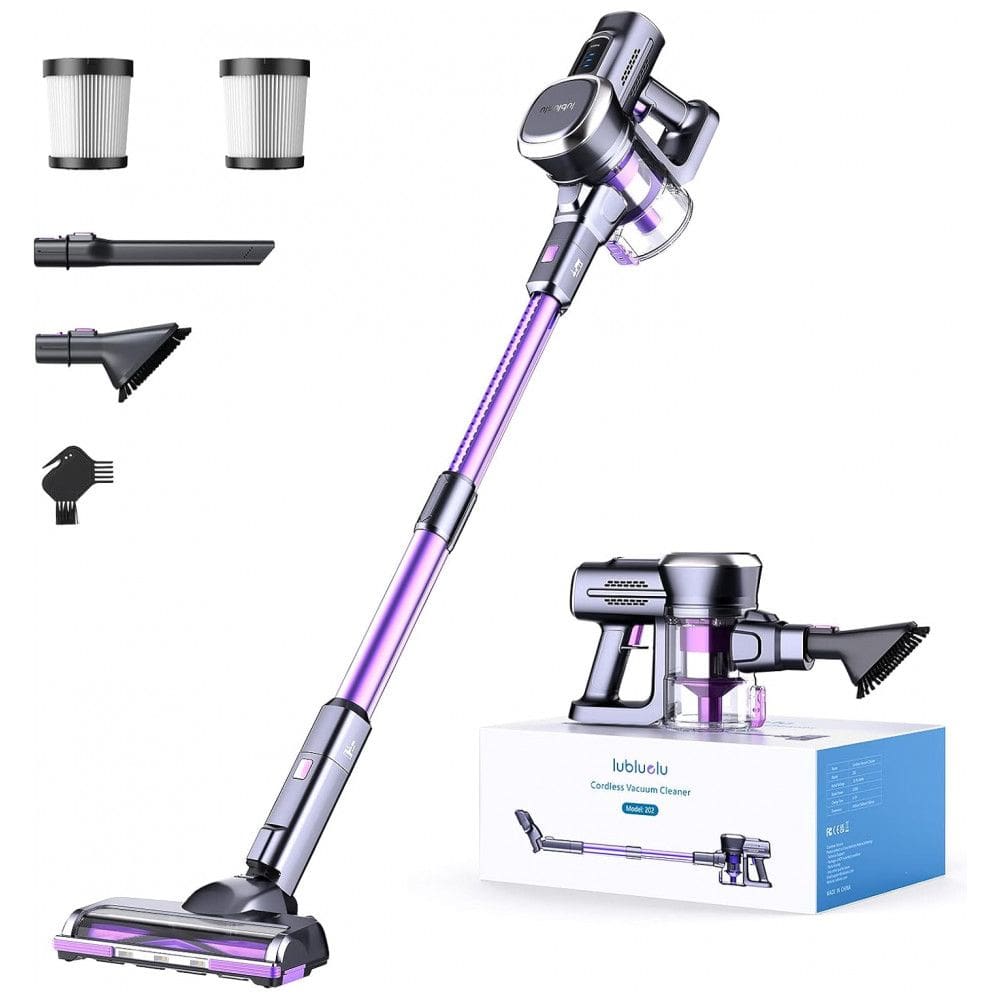 Aspirador Sem Fio Lubluelu GX-202Z-R01-IT Roxo Brushless 235W Autoestável 50 Minutos 25.9V.