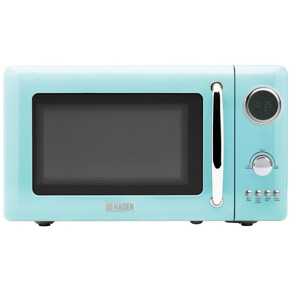 HADEN Micro-ondas 700W 20L Turquesa com Controle Digital, Função Descongelar e Início Instantâneo