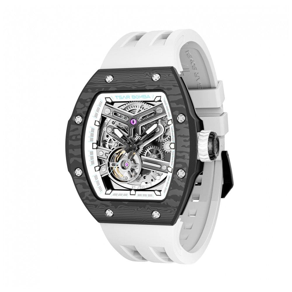 TSAR BOMBA Luxuoso Relógio Masculino Automático com Movimento Mecânico Japonês e Cristal de Safira Resistente à Água 100M