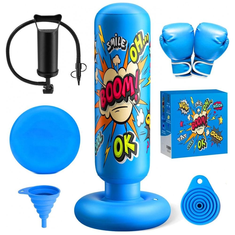 NOCNPSW Saco de Pancadas Inflável para Crianças – Treino de Boxe, Karatê e Taekwondo, Azul