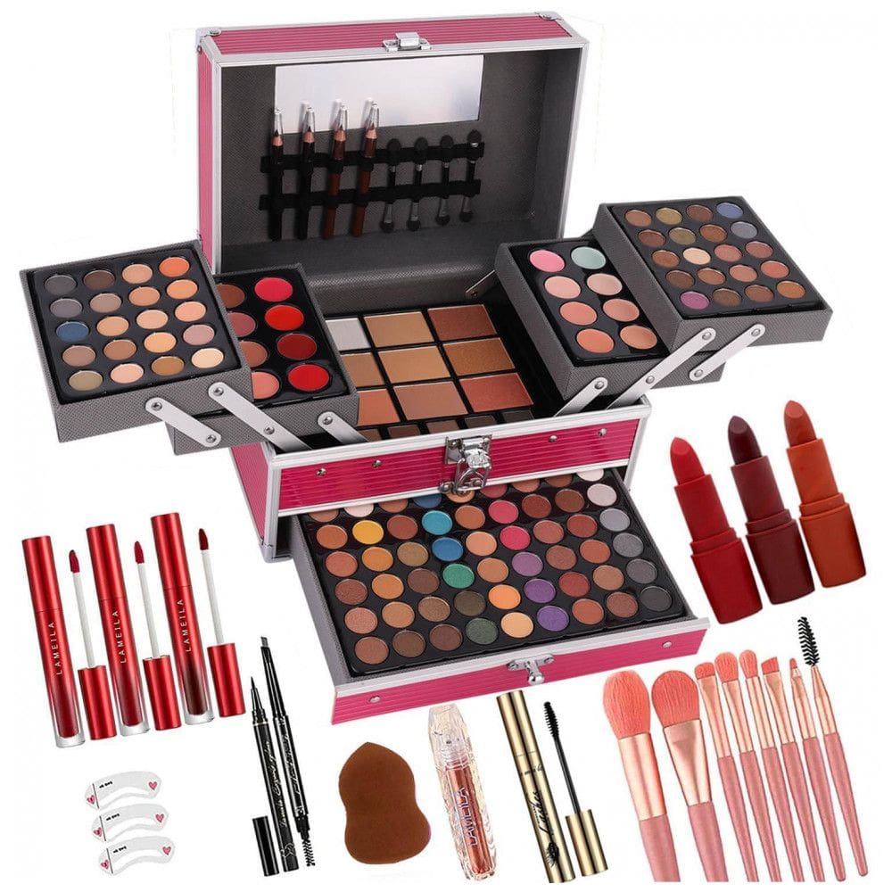 UNIFULL Kit de Maquiagem Completo 132 Cores - Sombra, Batom, Corretivo, Gloss, Delineador, Máscara e Pincéis Profissionais