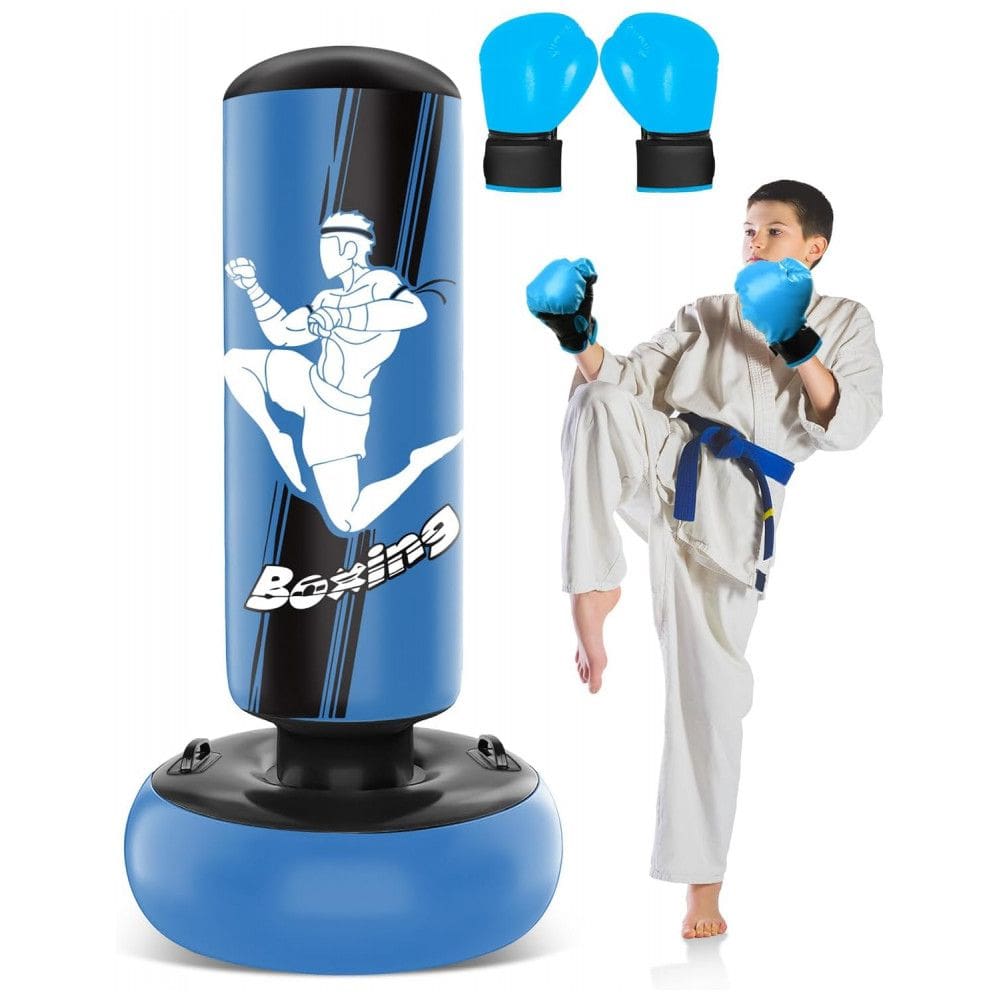 YORWHIN Bolsa de Pancadas Inflável 168 cm para Crianças com Luvas de Boxe - Brinquedo Estável e Resistente para Karate, Taekwondo e MMA