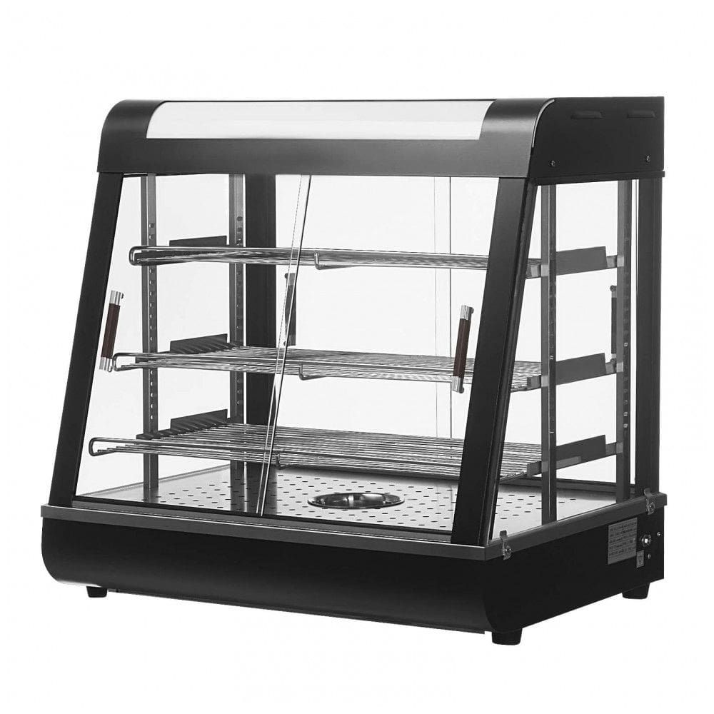 Expositor Aquecedor de Alimentos Anpuce Preto 3 Níveis 69 cm com Prateleiras Removíveis e Tanque de Água