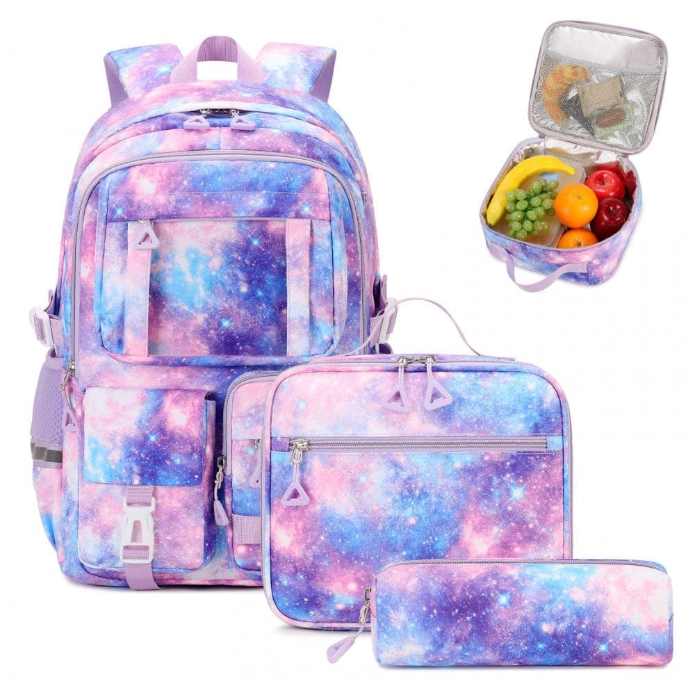 Mochila escolar PIG PIG GIRL galaxy 3 em 1 com lancheira e estojo, estilo ita bag
