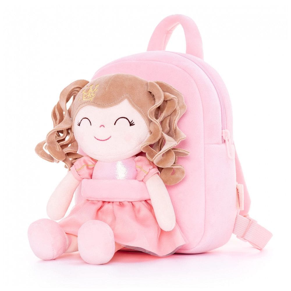 Gloveleya Mochila Infantil Plush Princesa Coroa Rosa - Super Macia e Colorida para Meninas - 23 cm