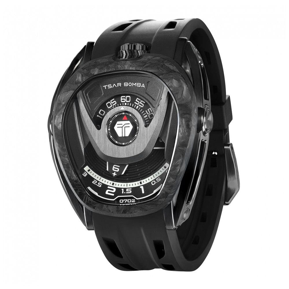 TSAR BOMBA Relógio Masculino Automático Luxo com Movimento Japonês, Pulseira Viton, Aço Inoxidável, 100m à Prova d`Água