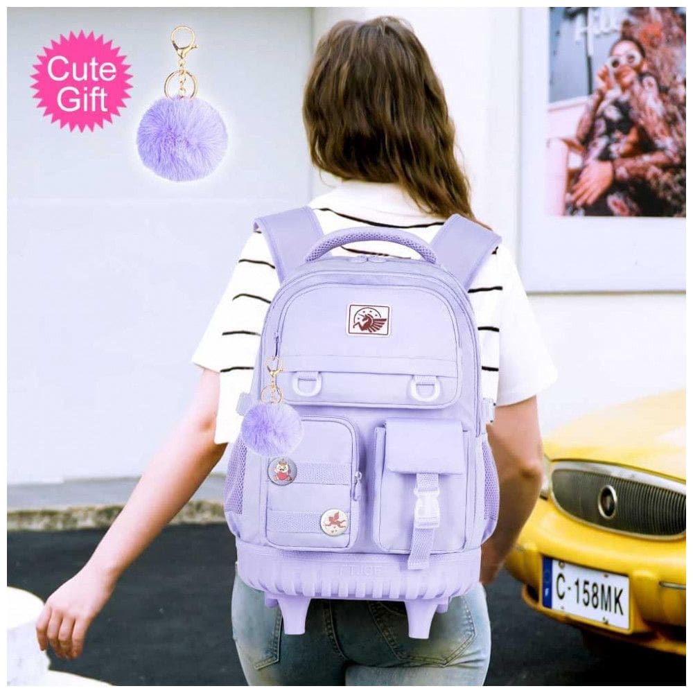 Mochila de rodinhas CCJPX 3 em 1 roxa para notebook, | Casas Bahia