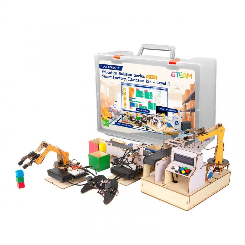 Kit ACEBOTT Iniciante 3em1 ESP32 IoT - Fábrica Inteligente para Programação e Educação STEAM para Adolescentes