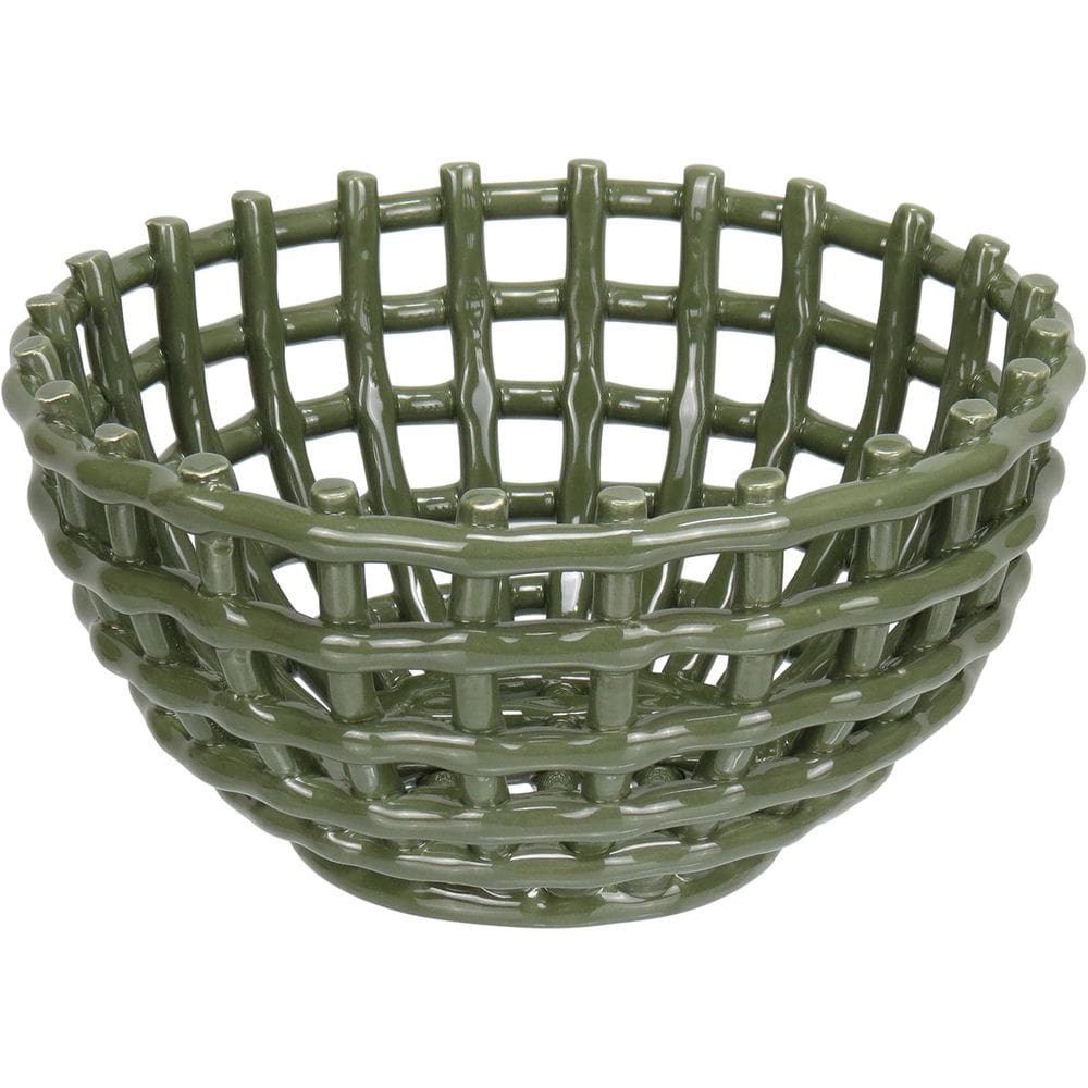 CENTRO MESA DECORATIVA FRUTEIRA HOME&CO CERÂMICA 12x22x22cm VERDE