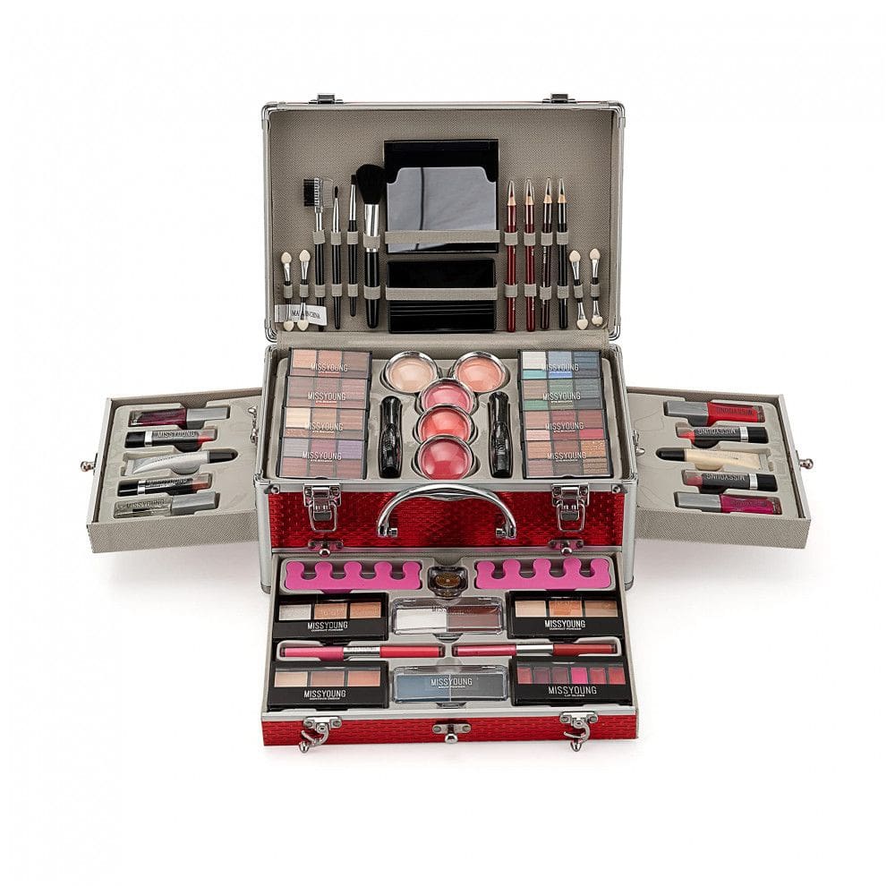 Kit de Maquiagem Essencial Tudo em Um Pure Vie, Paleta de Sombras, Batom, Corretivo, Blush, Máscara, Delineador, Pó Facial, Gloss e Pincel