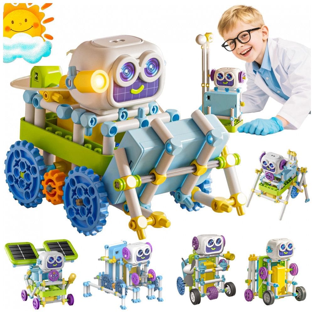 Kit STEM Robótica SMILESSKIDDO 36 em 1 com Energia Solar e 434 Peças - Brinquedo Educativo para Crianças de 8 a 13 Anos