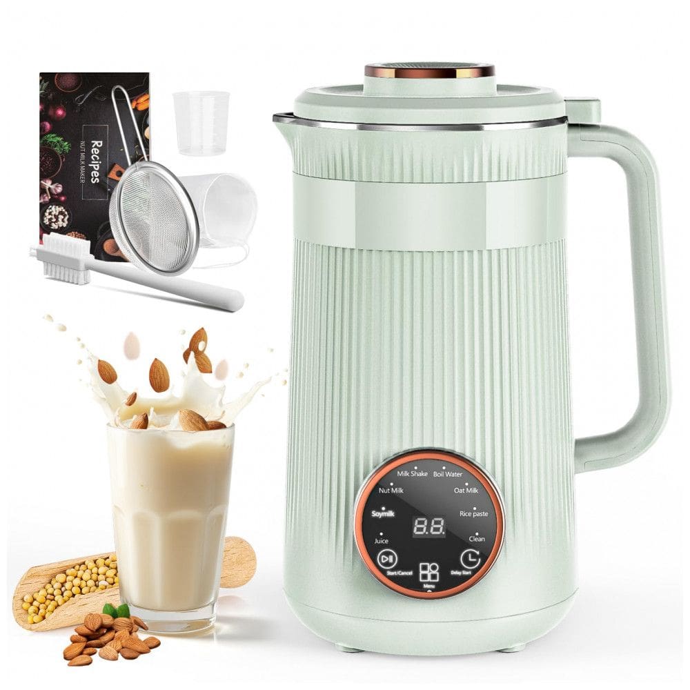 Máquina de Leite Vegetal RELEXNOW Verde 1L 8 em 1 Programável Autolimpeza Aquecimento 110V