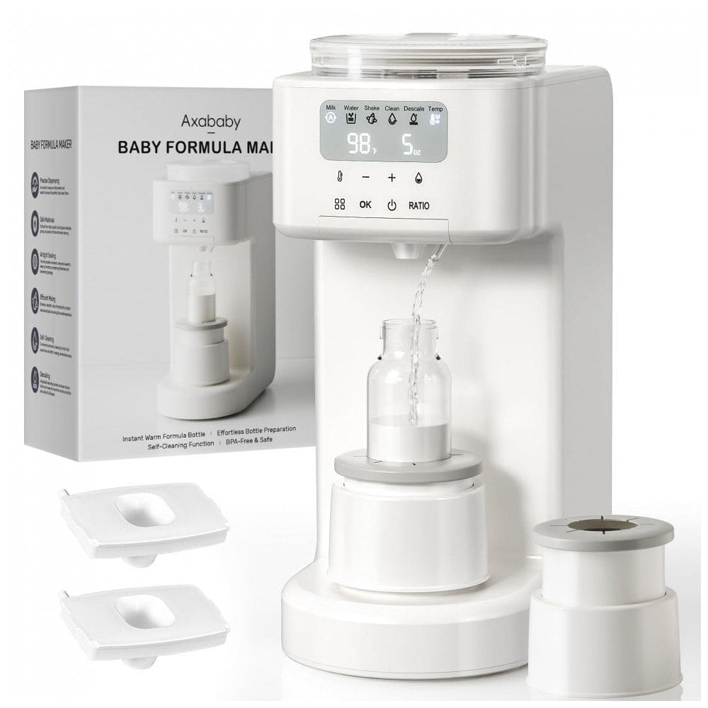 Axababy Advanced Dispenser de Fórmula Branco - Aquecedor Automático de Mamadeiras com Auto-Limpeza,110 volts