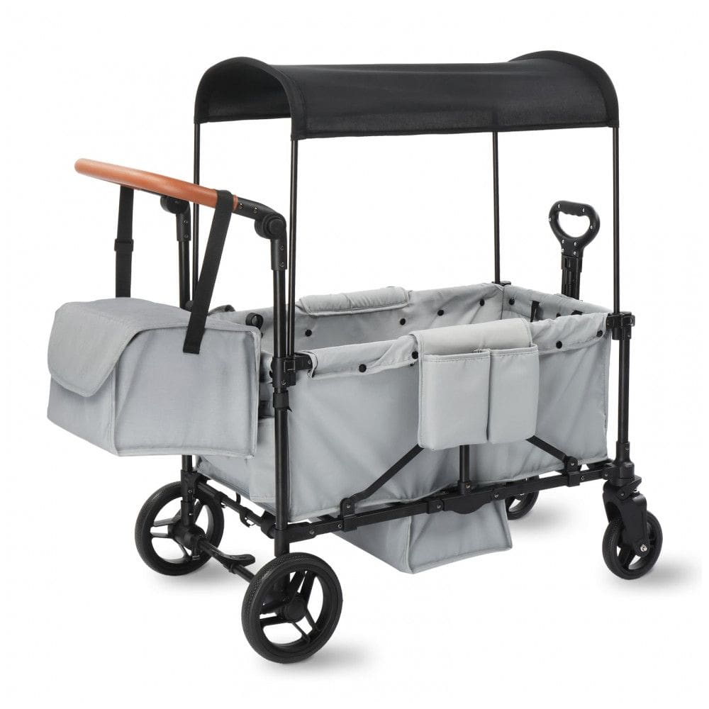 Carrinho de Passeio Dupla SAFETY CAREYA Cinza Claro com Rodas Todo Terreno e Cinto 5 Pontos