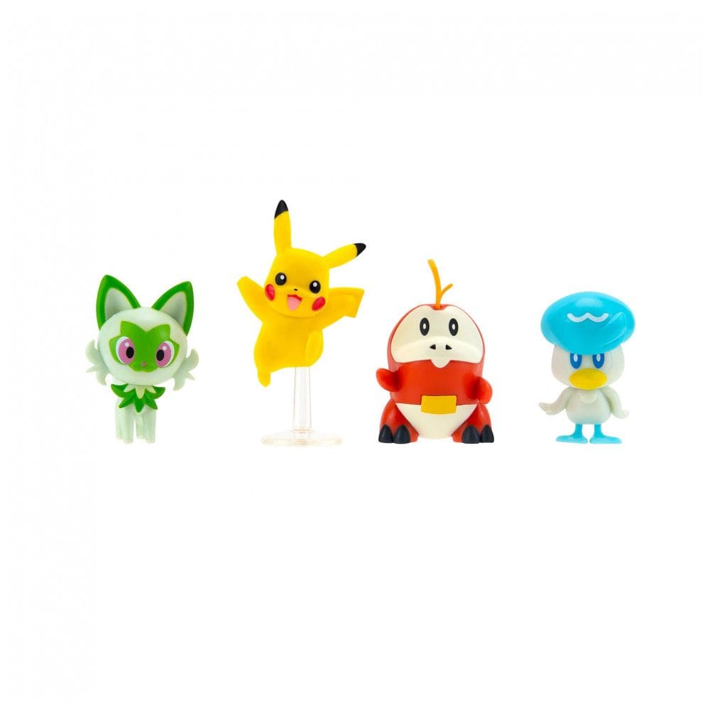 Conjunto de mini figuras Pokémon Paldea Battle Figure 4 Pack 5 cm (Pikachu, Fuecoco, Sprigatito e Quaxly)