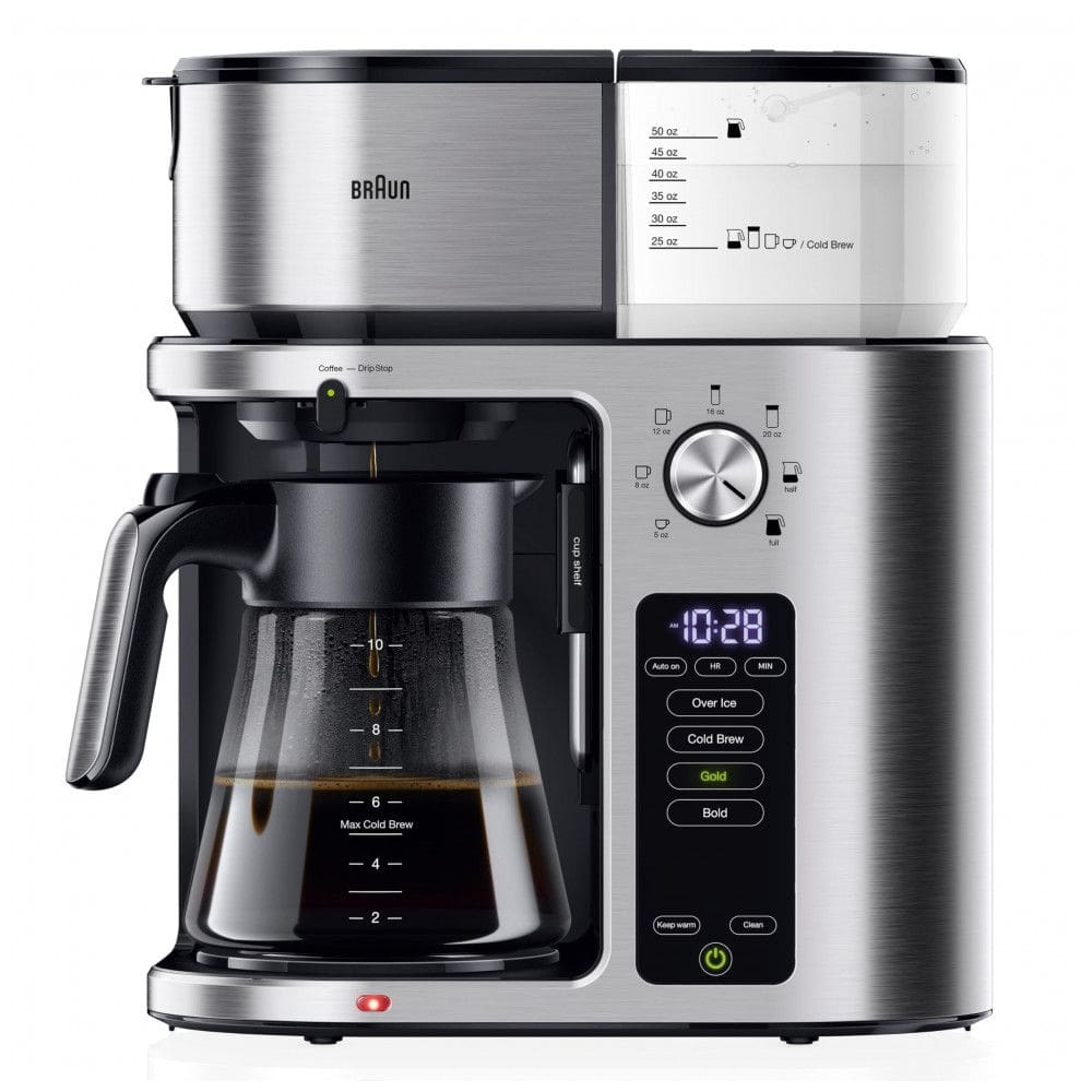 Cafeteira Braun MultiServe Plus 10 Copos Aço Inox KF9270SI 120V 1600W Programável Gelado Quente