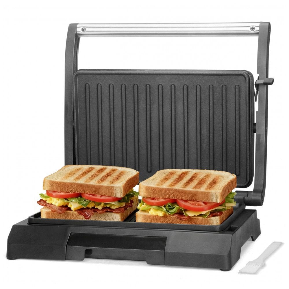 Mini Sanduicheira Panini Press Baker`s Friend Aço Inox, 2 Fatias, 800W, 120V