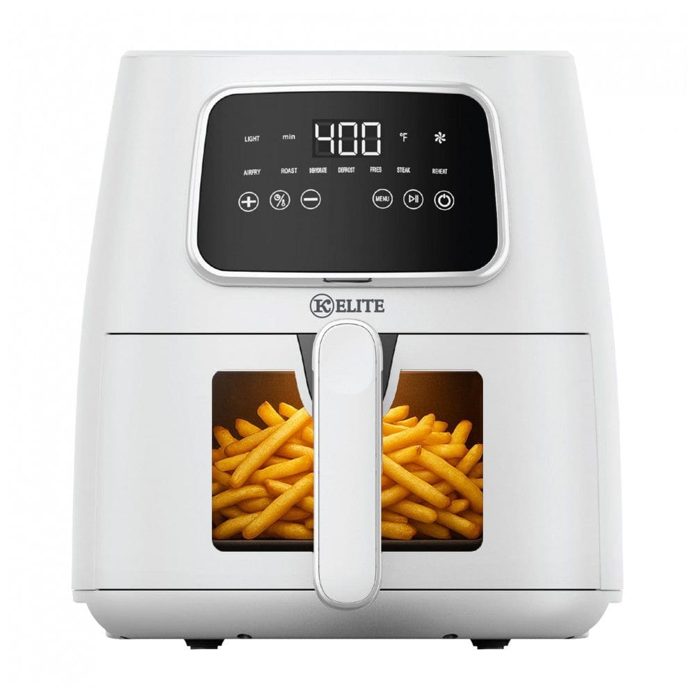 Fritadeira Elétrica Air Fryer Kitchen Elite branca 5,5L Digital 7 em 1 1500W 110V
