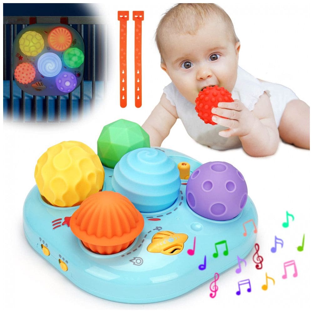Brinquedo Musical Sensorial STEM Tsomtto Bola com Luzes e Sons para Bebês de 6 a 18 Meses