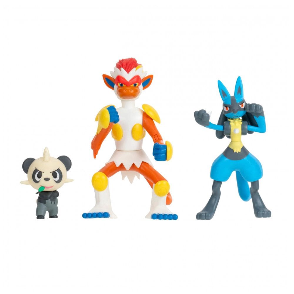 Pokemon Battle Figure 3 Pack – Pancham, Lucario e Infernape