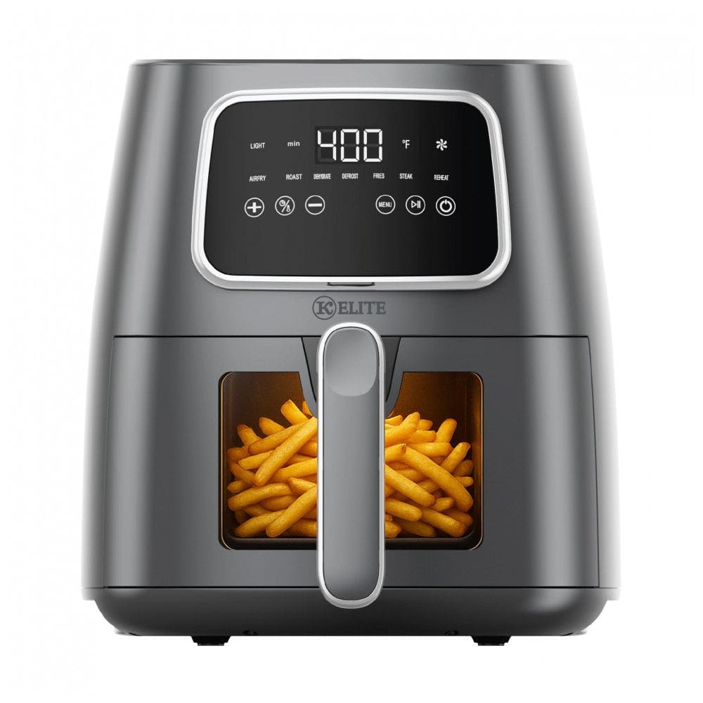 Fritadeira Elétrica Air Fryer Kitchen Elite Cinza 5,2L Digital 7 em 1 1500W 110V