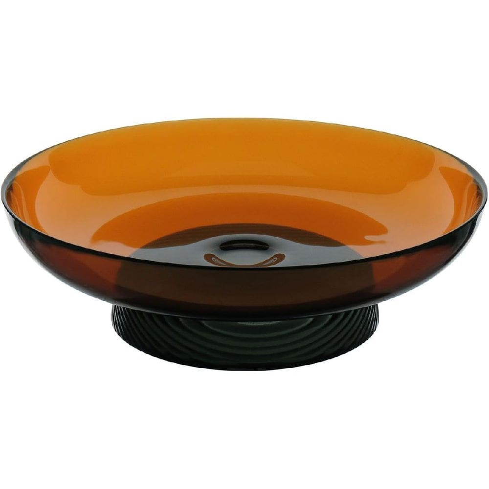 FRUTEIRA CENTRO DE MESA DECORATIVO HOME&CO COM PÉ VIDRO 9x30x30cm MARROM