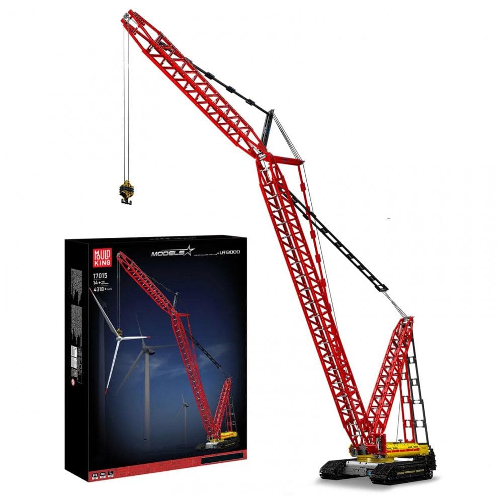 Kit de Construção Guindaste sobre Esteiras com 4318 Peças e Controle Remoto para Crianças, Mould King, Vermelho