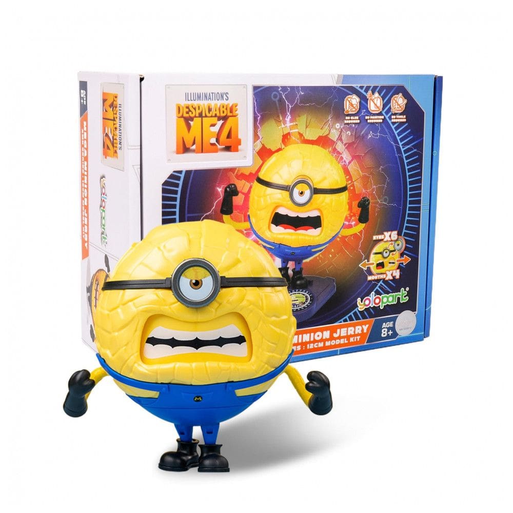Minion Jerry com 11 cm de Altura, Corpo Giratório de 360° e 3 Expressões Faciais Mutáveis para Crianças Acima de 8 Anos