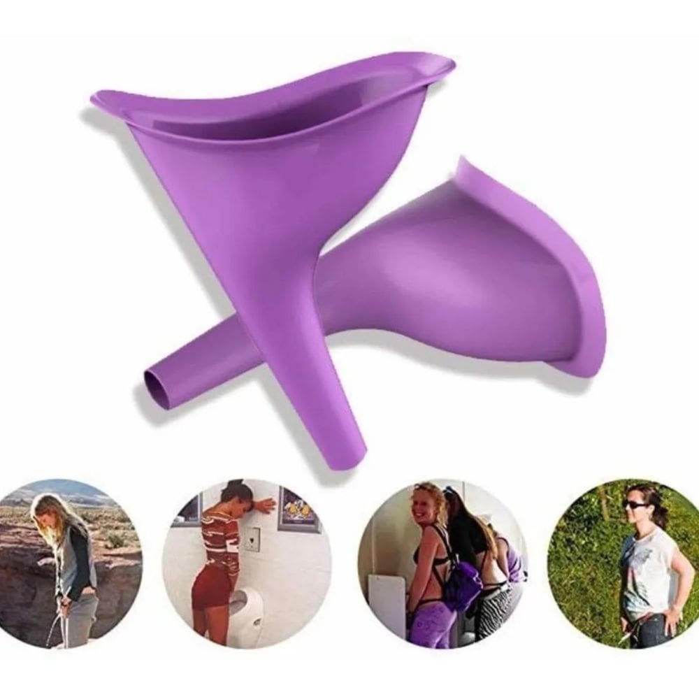 Kit 2 Urinol Feminino Portátil Silicone Reutilizável Xixi Em Pe