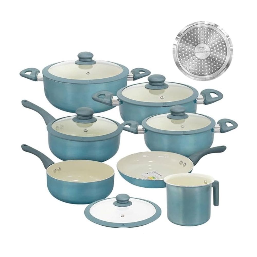 Jogo De Panelas 7 Peças Indução Rev Cerâmico Genebra Casambiente