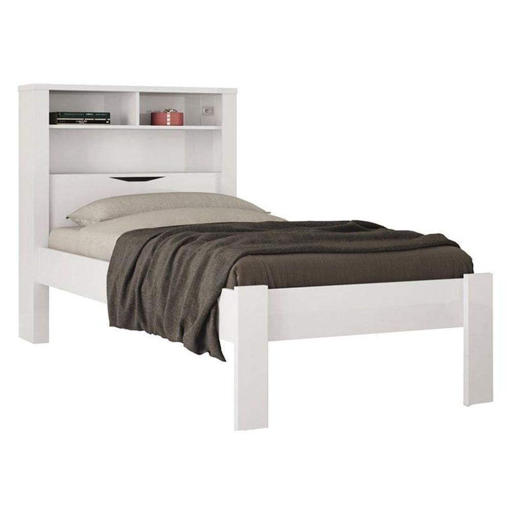 Cama Solteiro Invicta Branco Brilho - Santos Andirá