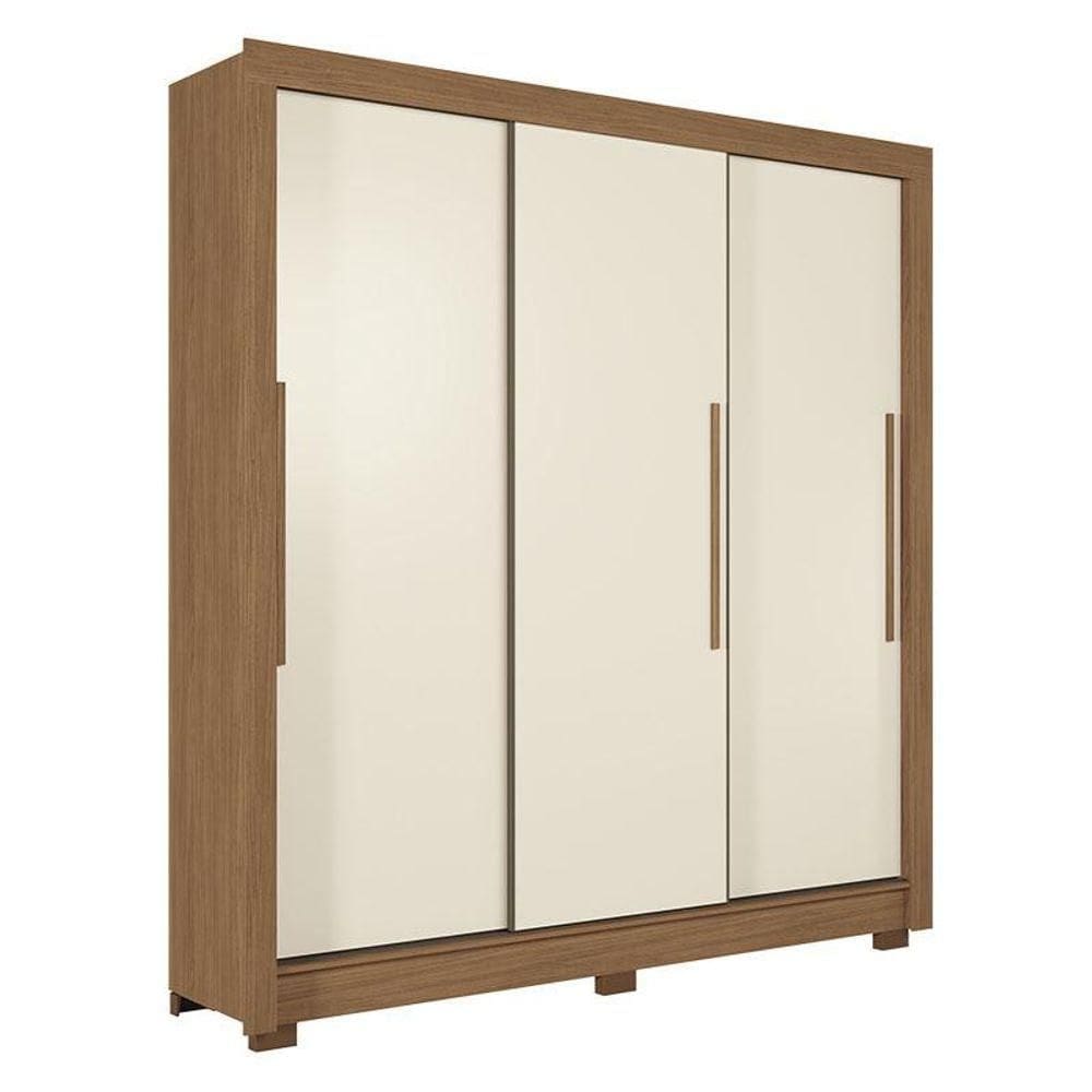 Guarda Roupa Casal 3 Portas De Correr Maringá Jatobá Areia - Santos Andirá